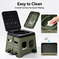 Toilette pliable légère et portable pour le camping, la randonnée et les situations d'urgence - Toilette de voyage en plastique PP imperméable pour adultes