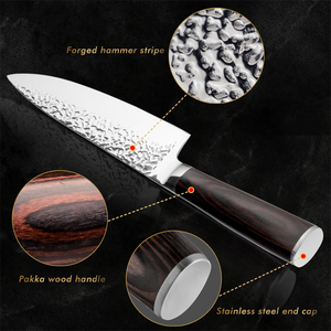 Set di 6 Coltelli da Cucina di Alta Qualità con Manico in Legno e Lama in Acciaio Inossidabile ad Alto Contenuto di Carbonio - Product Image 6