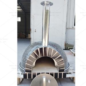 Dôme multi-combustible four à granulés de pizza remorque <span class=keywords><strong>en</strong></span> briques <span class=keywords><strong>barbecue</strong></span> grill de table portable avec four à pizza d'occasion à vendre - Product Image 3