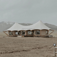 Tente d'hiver quatre saisons, Dôme de glamping, Igloo, Maison de neige, Maison mobile préfabriquée, Structure à ossature en acier inoxydable, Une chambre, Salon
