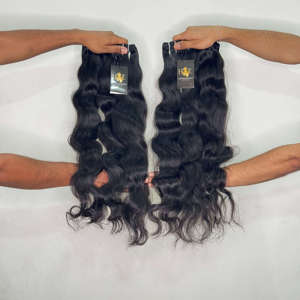 Extensions de cheveux ondulés en vrac, non traités, en cheveux naturels vierges de vison indien, lots de fournisseurs - Product Image 1