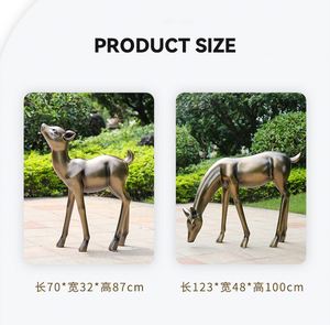 Sculpture de cerf Sika en cuivre pour décoration extérieure, sculpture de cerf en fibre de verre pour aménagement paysager, figurine de cerf Sika pour zoo - Product Image 5