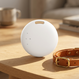 เครื่องติดตามอัจฉริยะแบบกลมสีขาว ระบบคู่ รองรับบลูทูธ ใช้งานร่วมกับ Apple Find My และ Android Find Hub มาตรฐานกันน้ำ IPX4 ขายส่ง - Product Image 1