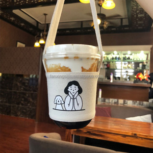 เคป็อปโบบาที่วางแก้วกาแฟแบบใช้ซ้ำได้แขนจับผ้าแคนวาสใช้ซ้ำได้ - Product Image 2