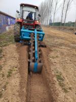 Machine à creuser des fossés de type chaîne Dolphin Farm Equipment, trancheuse pour tracteur avec moteur, longue durée de vie