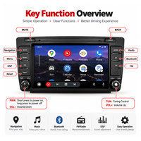 Lecteur multimédia automobile 8 pouces sans fil CarPlay Android Auto avec boutons physiques et double molette pour Skoda Octavia, navigation GPS, RDS, DSP