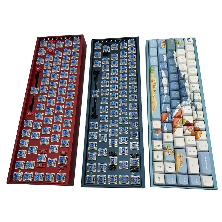 Изготовленный На Заказ многоцветный анодированный алюминиевый корпус для клавиатуры Cnc механический корпус для клавиатуры