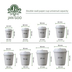 4 औंस/8 औंस/10 औंस/12 औंस डबल वॉल पेपर कॉफी कप गर्म पेय के लिए ढक्कन के साथ 14 औंस/16 औंस/20 औंस/22 औंस कॉफी कप - Product Image 3