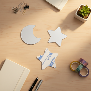 Acrylic Self Adhesive Star & Moon Mirror <b>Stickers</b> for <b>Wall</b> <b>Decor</b> - Product Image 2