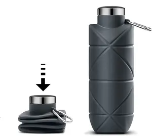 Botol air Gym 700ML dapat dilipat, botol air gaya berkemah lipat untuk luar ruangan