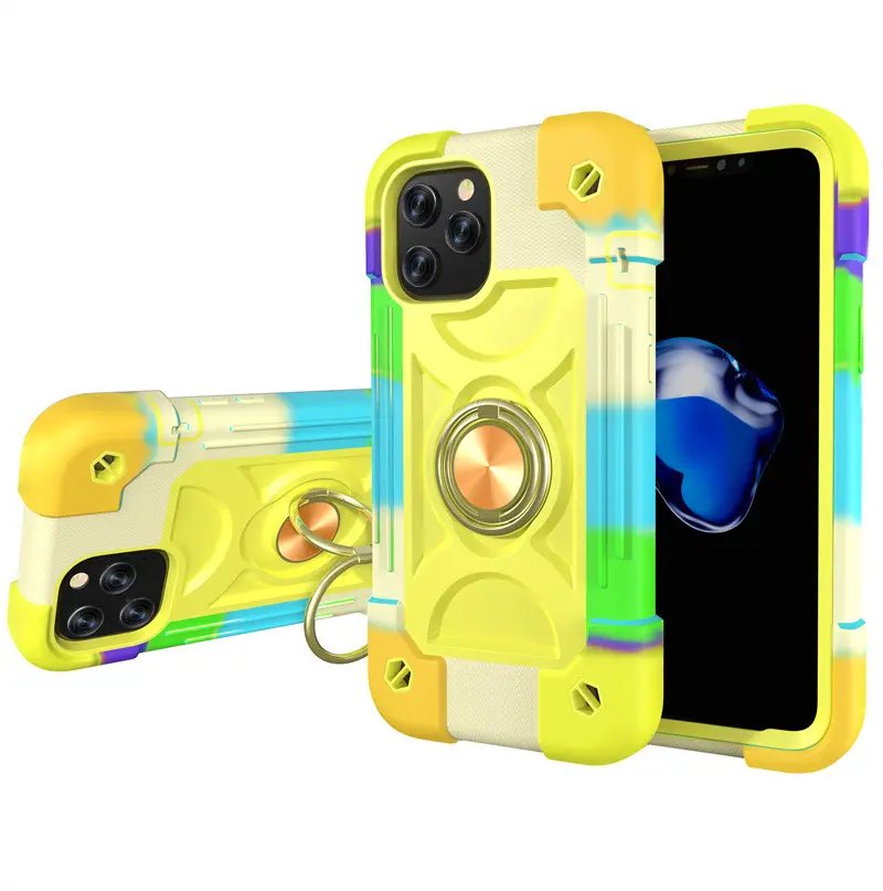 Tricolor High quality 3 in 1 shockproof Ring magnetic Phone Case for iPhone 13/14 13pro/13pro max 14 pro max