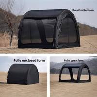 Tente de camping gonflable de luxe, 2 chambres, 1 salon, tissu Oxford, colonne d'air, abri de camping portable, tente de glamping