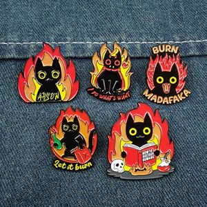 Spille in metallo a forma di gatto arrabbiato divertente, all'ingrosso, spille in smalto duro a forma di cartone animato, spille personalizzate in lega di zinco con smalto morbido a forma di anime per decorazione - Product Image 2