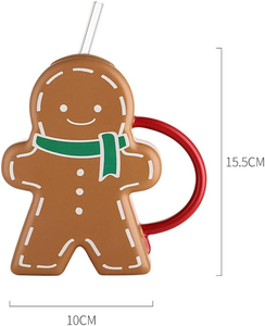 Gốm Gingerbread người đàn ông giáng sinh cốc cà phê xử lý lò vi sóng máy rửa chén an toàn dễ thương phim hoạt hình thẩm mỹ cốc cho phụ nữ cô gái tuổi teen - Product Image 6