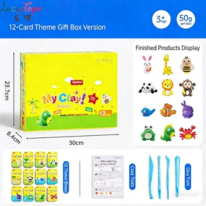 Mon ensemble de pâte à modeler ultra-légère sur le thème des animaux, 12 pièces, non toxique, éducatif, pour la création manuelle, jouets en pâte à modeler pour enfants - Product Image 5