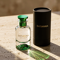 Nouveau flacon de parfum en verre cristal à fond volcanique vert, 30ml 50ml 100ml, avec pulvérisateur à pompe et brume fine, et couvercle vert