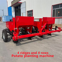 Semoir et planteur de pommes de terre monté sur tracteur de haute qualité à quatre sillons et quatre rangs avec couvercle à engrais