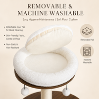 Arbre à chat en bois en gros avec armoire pour chat, entrée ronde, poteaux en corde de sisal et hamac en peluche pour petits chats OEM ODM