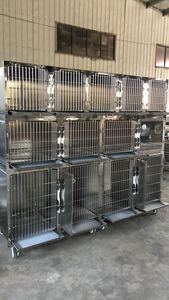 Longermay Animal Stainless Steel Pet Cage Suppliers Big Size 3 Layer Cat Pet Cage House Veterinary Cat and <b>Dog</b> Vet Cage Banks - Product Image 6