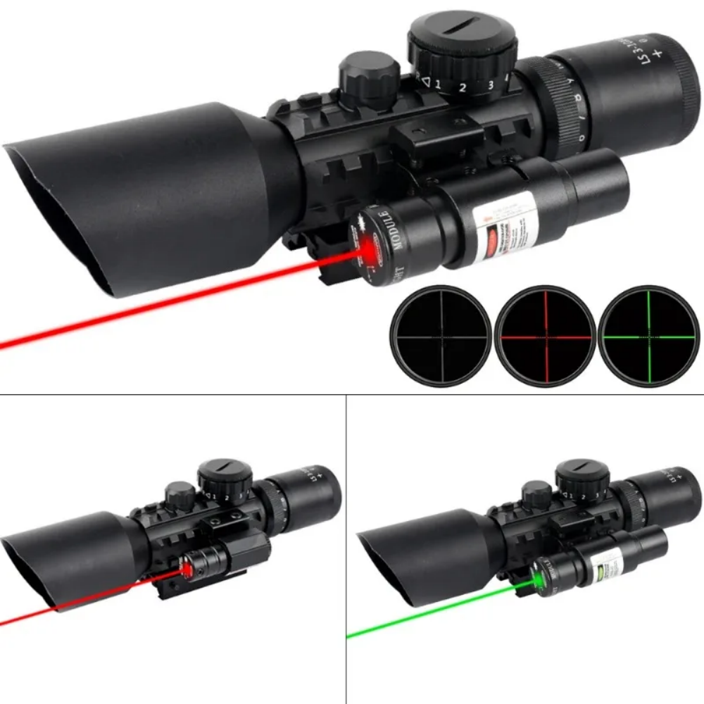 Оптический оптический прицел SYQT M9 3-10x42, например, красный и зеленый лазер, подходит для охоты и стрельбы