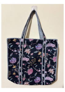 Sac fourre-tout matelassé en coton pour femme, imprimé floral personnalisé, ensemble de sacs de marché et sacs à bandoulière, prix de gros - Product Image 3