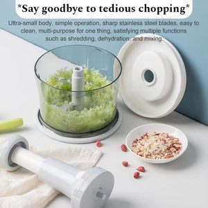 New Household Hand Blender Mixer 1.5L <b>Shredder</b> Salad Cooker Multifunction Hand Press Meat Grinder Manual Garlic Slicer - Product Image 3