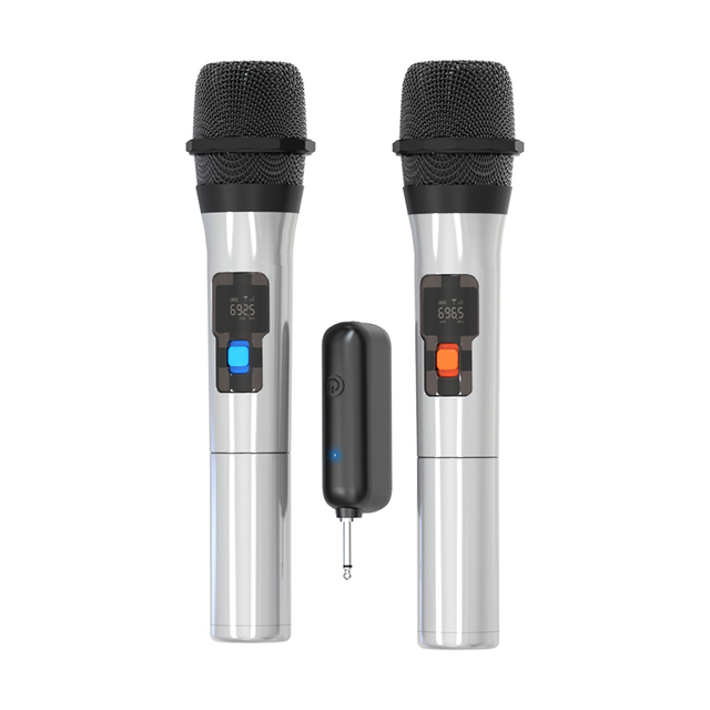 NEW UHF Wireless Handheld Microphone Audio Vocal Microphones with Rechargeable Lithium Battery Receiver for Karaoke Church