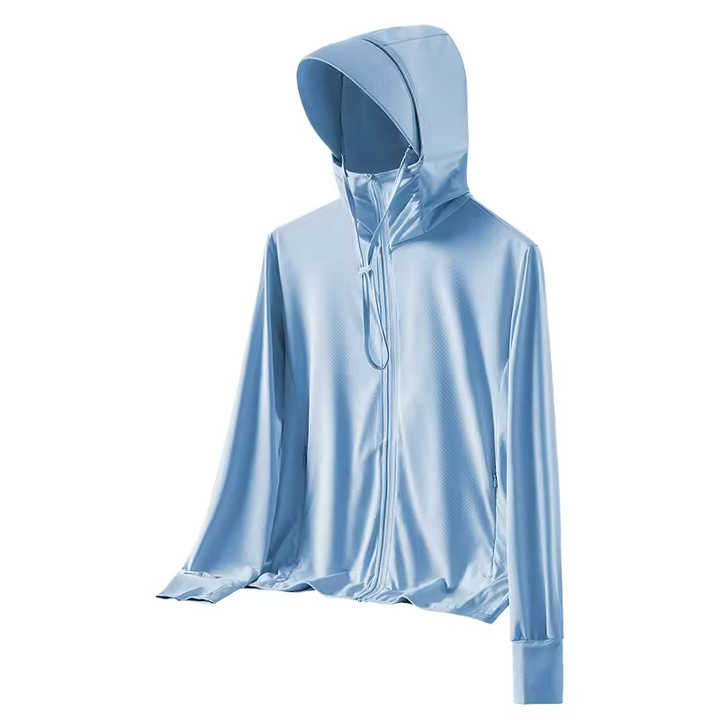 Veste Anti-UV Femme UPF50+ - Avec Capuche, Fermeture éclair - Léger, Séchage Rapide - Pour Running, Randonnée, Plage