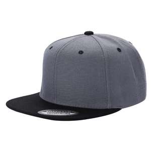 Gorra Snapback de Dos Tonos, Gris y Negro, de Poliéster y Algodón, Unisex, para Adultos, Estilo Urbano, Casual, Hip Hop, con Visera Plana y Múltiples Paneles - Product Image 1