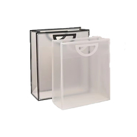 Sac de courses écologique recyclable en PP transparent à fond carré, impression offset, poignée, logo personnalisé pour emballage cadeau et vente au détail
