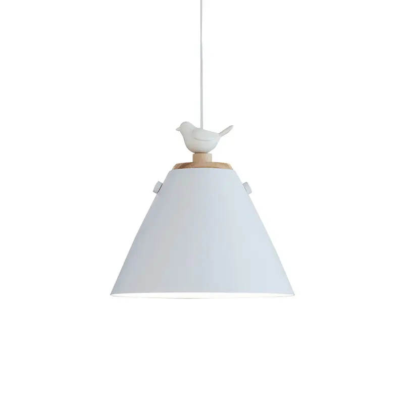 High quality nordic style art decor wood white single head resin bird stair dining pendant light