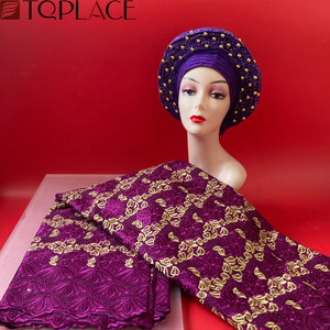 Mới Nhất Lớn Thụy Sĩ Voile Ren 2022 Phi Vải Ren Với Đá 2022 Phụ Nữ Headtie Phi Aso Oke Cho Nigeria Đảng Quần Áo - Product Image 2