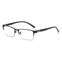 Gafas de Lectura Unisex de Negocios con Media Montura de Aleación de PC, Ligeras, Transparentes, Anti-Luz Azul, Sólidas y Modernas para Oficina 2026