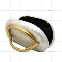 Sac à main en acrylique pour femmes, poignée en métal, vintage, tendance, sac de soirée avec doublure en polyester pour mariage, fête, usage décontracté