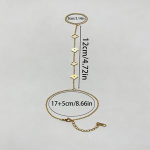 Pulsera de Acero Inoxidable Chapada en Oro, Innovadora, con Tarjeta Personalizada, Revestimiento Antioxidante, Regalo Navideño para Mujer, Color de Alta Fidelidad - Product Image 4