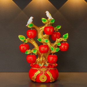 Ornement de pommeau de pin en résine de style chinois, pièce unique, décoration de pot, cadeau de déménagement - Product Image 1