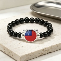 Bracelet drapeau national Vmcoatdu, bracelet élastique perlé, soutenez votre pays, souvenir de voyage, cadeaux pour hommes et femmes