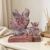 Sculpture de renard à neuf queues en jaspe naturel, sculptée à la main, figurine de renard en cristal pour la décoration intérieure, cadeau en cristal, vente en gros