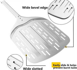 Spatule à pizza en aluminium perforé de qualité supérieure, 12 pouces, écologique, pelle à pizza, pelle à four, pour four, grill et barbecue - Product Image 4