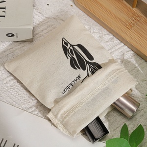 Eco-Friendly Natural Muslin Cotton Drawstring <b>Bag</b> for Tea Custom Logo Printed Organic Small Cotton Gift <b>Dust</b> Packing Pouch - Product Image 5