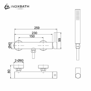 Mitigeur de douche mural en acier inoxydable SUS304 avec barre coulissante, valve en céramique, finition brossée, jet pluie pour hôtels et villas - Product Image 4