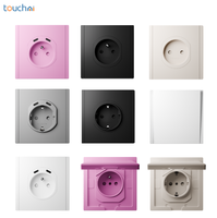 Prises murales Touchmi 16A, norme européenne, cadre en plastique, prise simple avec prise de type C, charge rapide, prise allemande/française