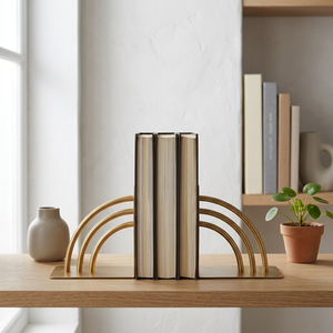 AK Brass Decorative Brass Metal <b>Bookends</b> Set Of 2 Handmade Luxury Book Ends for Home Office Library Shelf Decor - Product Image 2