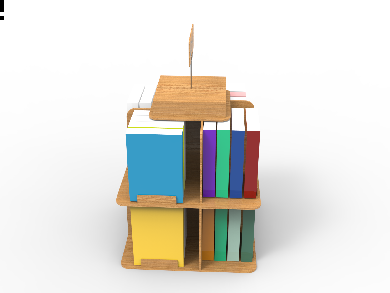 2-tier Modern Book Floor Stand Display Rack for MDF Wood for Promotion in Retail Shops and Supermarkets — view 6