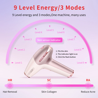 Épilateur laser IPL rechargeable haute énergie, portable sans fil avec refroidissement par glace, indolore, épilation permanente