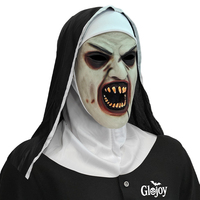 Masque en latex visage de nonne effrayante, accessoire de déguisement d'Halloween, accessoire de farce, personnalisable