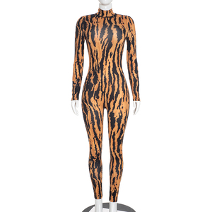 Viviblook D26JP305 Combinaison décontractée pour femmes, nouvelle combinaison imprimée dos nu à manches longues, sexy, une pièce, pour femmes - Product Image 2