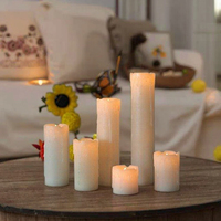 Set lilin LED, Set lampu dekorasi Natal tanpa api pengatur waktu redup dengan Remote Control