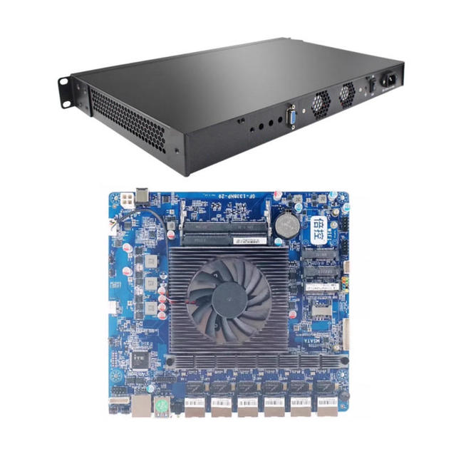OEM ODM Customized 4K 1U Rack Soft Router Intel J6412 6Lan PfSense Ubuntu CentOS OpenWrt Firewall VPN Server Industrial Computer