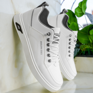 Nouvelles Chaussures Décontractées Blanches Basses pour Hommes Printemps-Automne 2025, Minimalistes, Polyvalentes, Confortables et Respirantes - Product Image 1